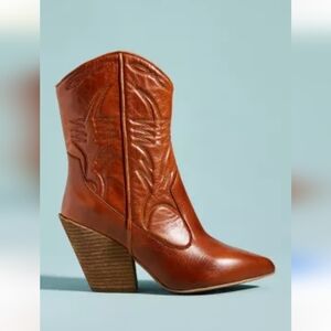 Anthropologie Jeffrey Campbell Midpark Western Boots Size 7 Brown